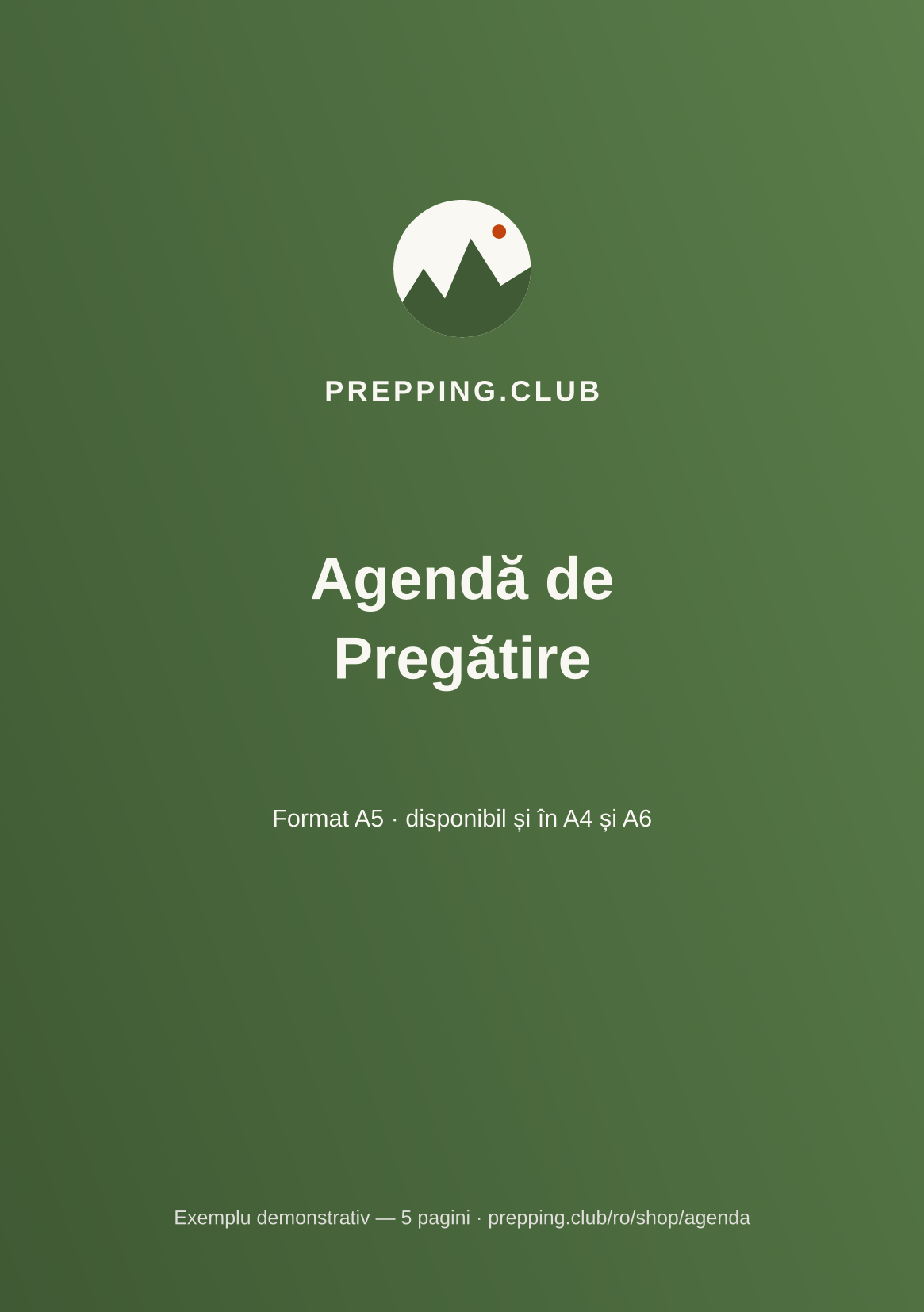 Coperta agendei de pregătire